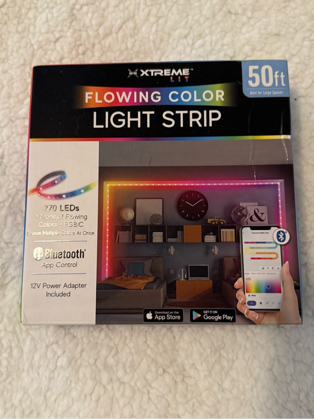 Xtreme Lit 50ft Flowing Color Indoor LED Light Strip Kit 270 NEW NIB
